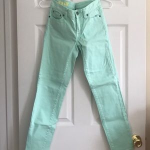 Jcrew Mint Colorpop Toothpick Jeans 25